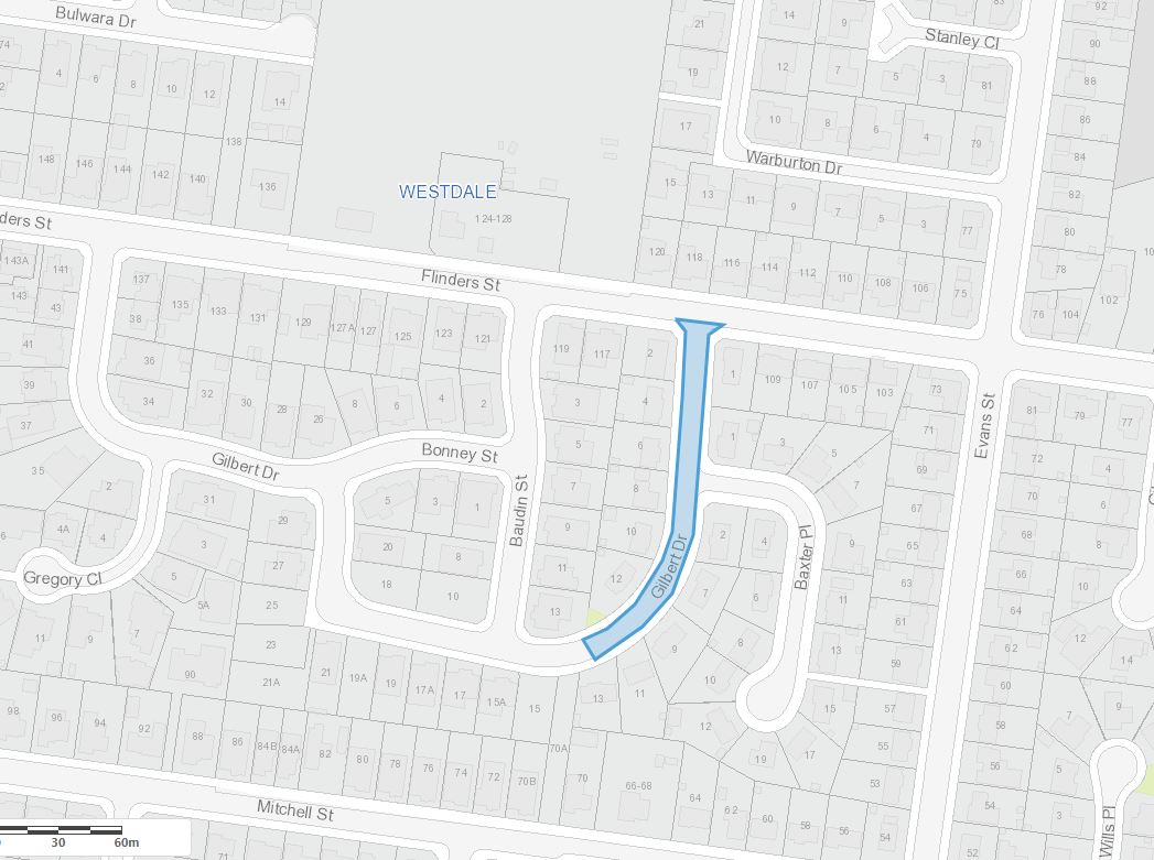 Gilbert Drive westdale map