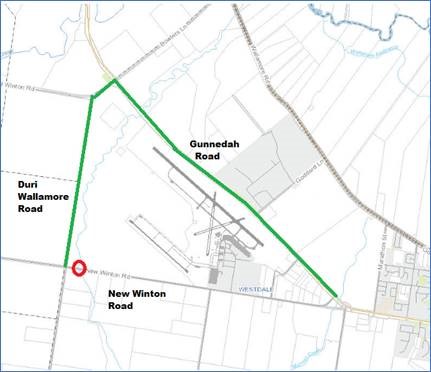 New Winton Rd closure - bridge replacement - Map - 3 to17 March