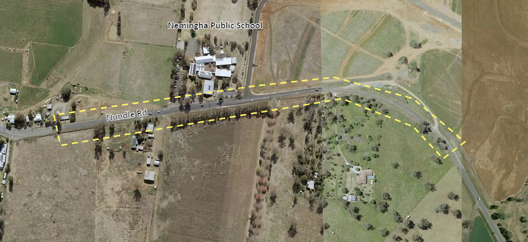 Nundle Road - roadworks location July 2024
