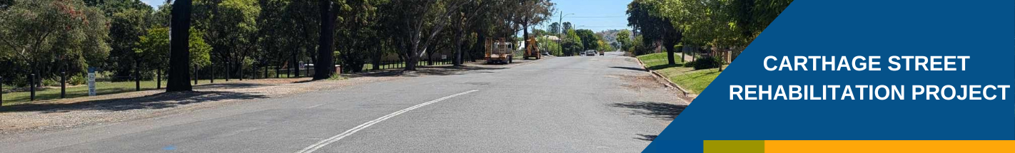 carthage street image with banner on right hand side to describe project