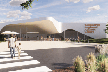 Design concept for exterior of proposed aquatics centre