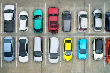 Generic aerial view of cars in a parking area